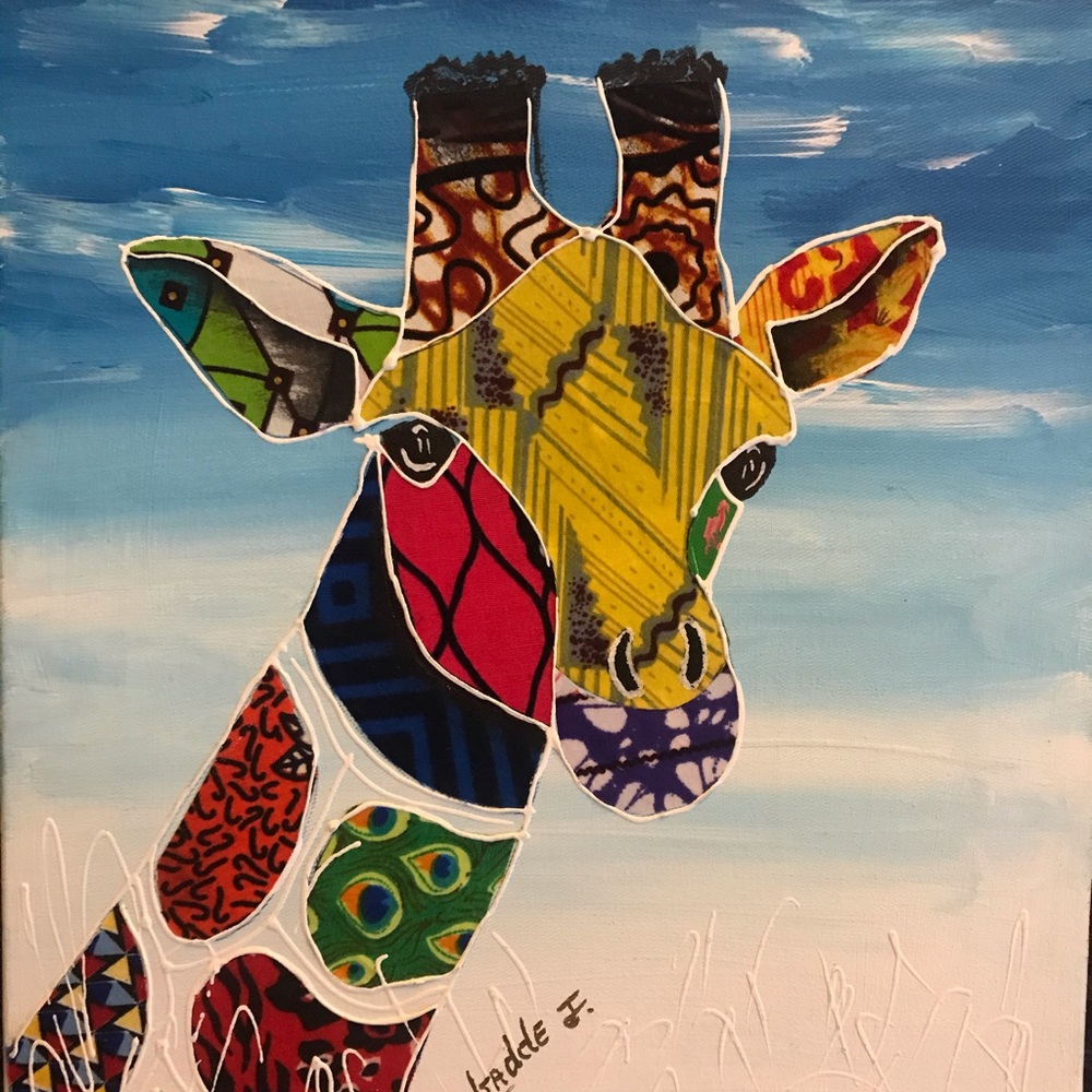 Textured Giraffe Painting